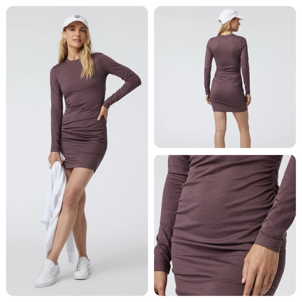 Vuori Long Sleeve Halo Essential DressSize L elderberry Heather